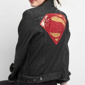 Gap Superman Sequin Denim Jacket Dc 